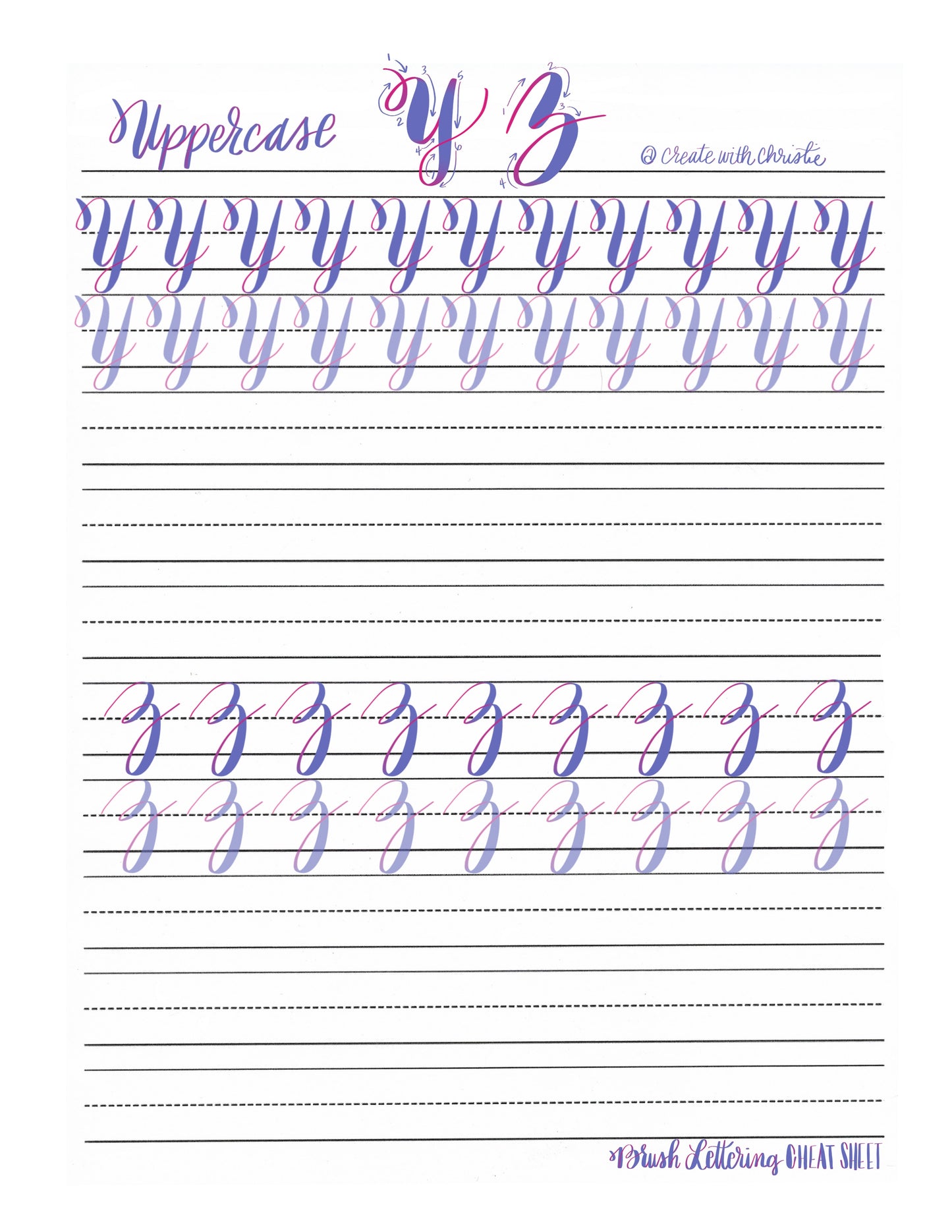 Hand Lettering and Doodle Workbook Bundle with a free Brush Pen