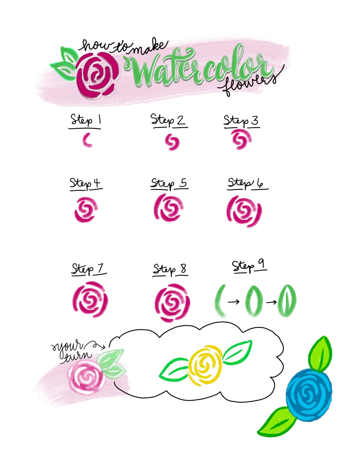 Hand Lettering and Doodle Workbook Bundle with a free Brush Pen