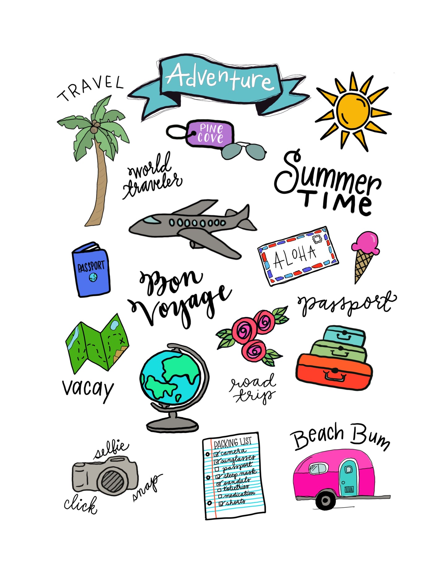 Hand Lettering and Doodle Workbook Bundle with a free Brush Pen