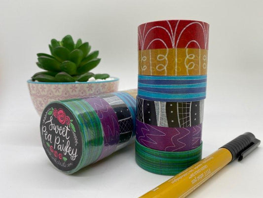 Assorted Patterns Washi Tape Set of 6