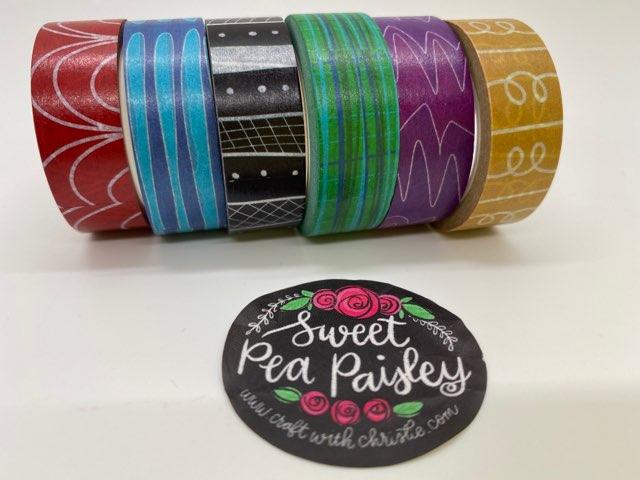 Assorted Patterns Washi Tape Set of 6