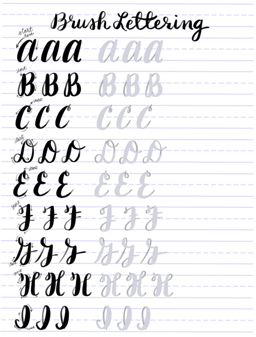 Hand Lettering and Doodle Workbook with free Brush Pen