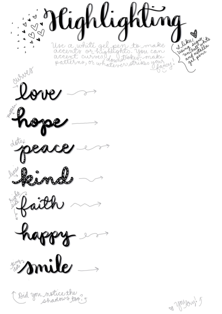 Hand Lettering and Doodle Workbook with free Brush Pen