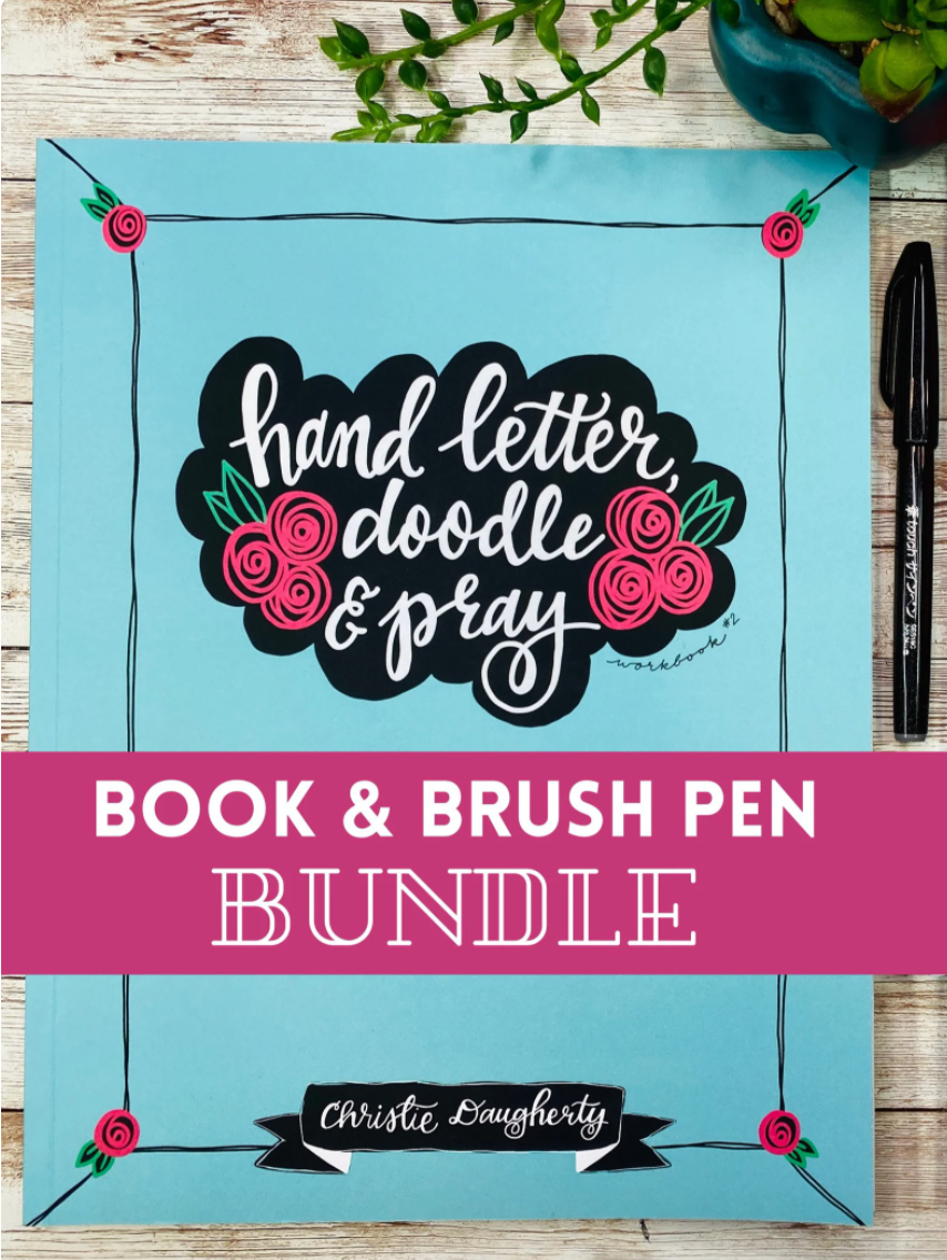 Hand Letter Doodle & Pray Book & free Brush Pen
