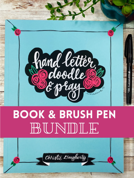 Hand Letter Doodle & Pray Book & free Brush Pen