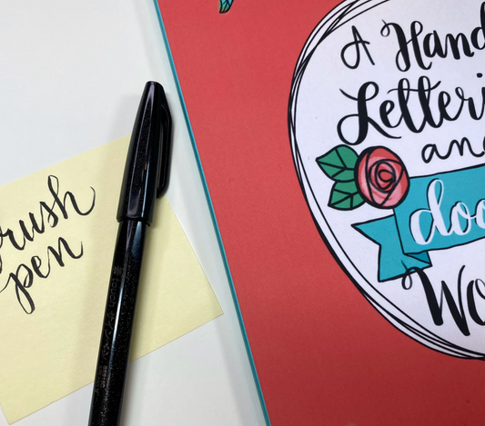 Hand Lettering and Doodle Workbook Bundle with a free Brush Pen
