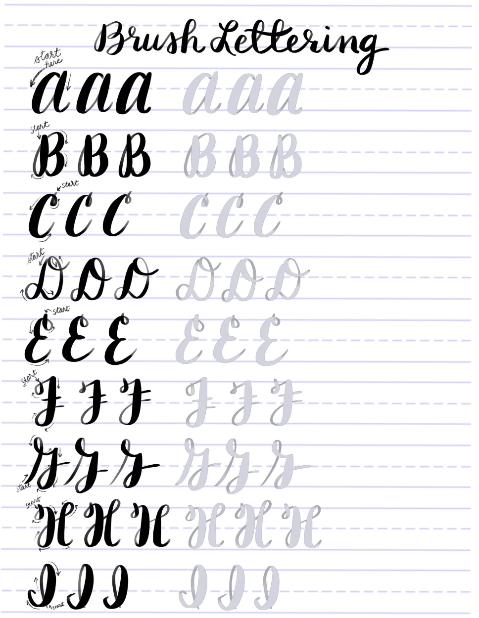 Hand Lettering and Doodle Workbook Bundle with a free Brush Pen