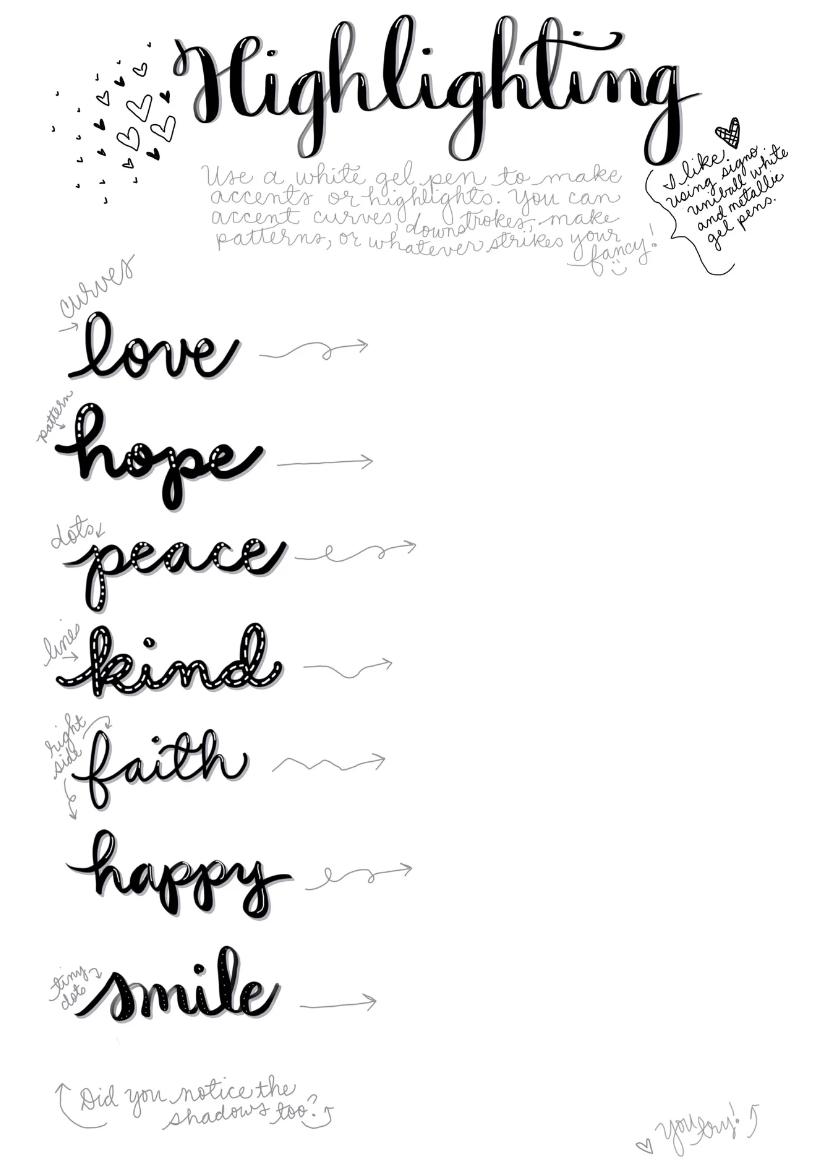 Hand Lettering and Doodle Workbook Bundle with a free Brush Pen