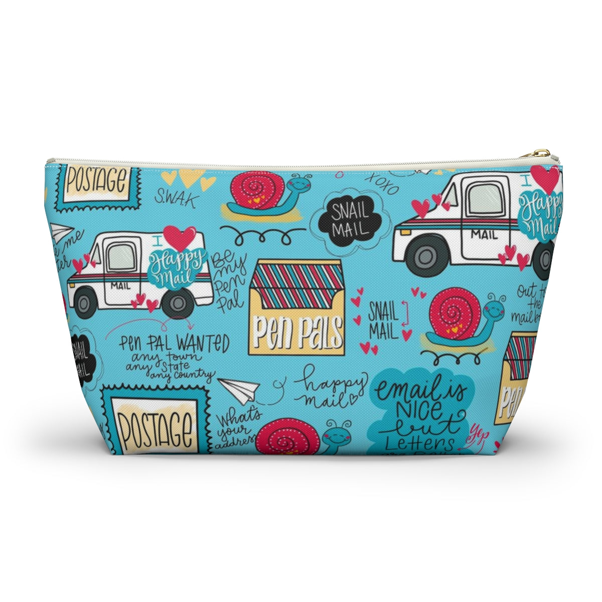 Happy Mail Accessory Pouch w Wide bottom