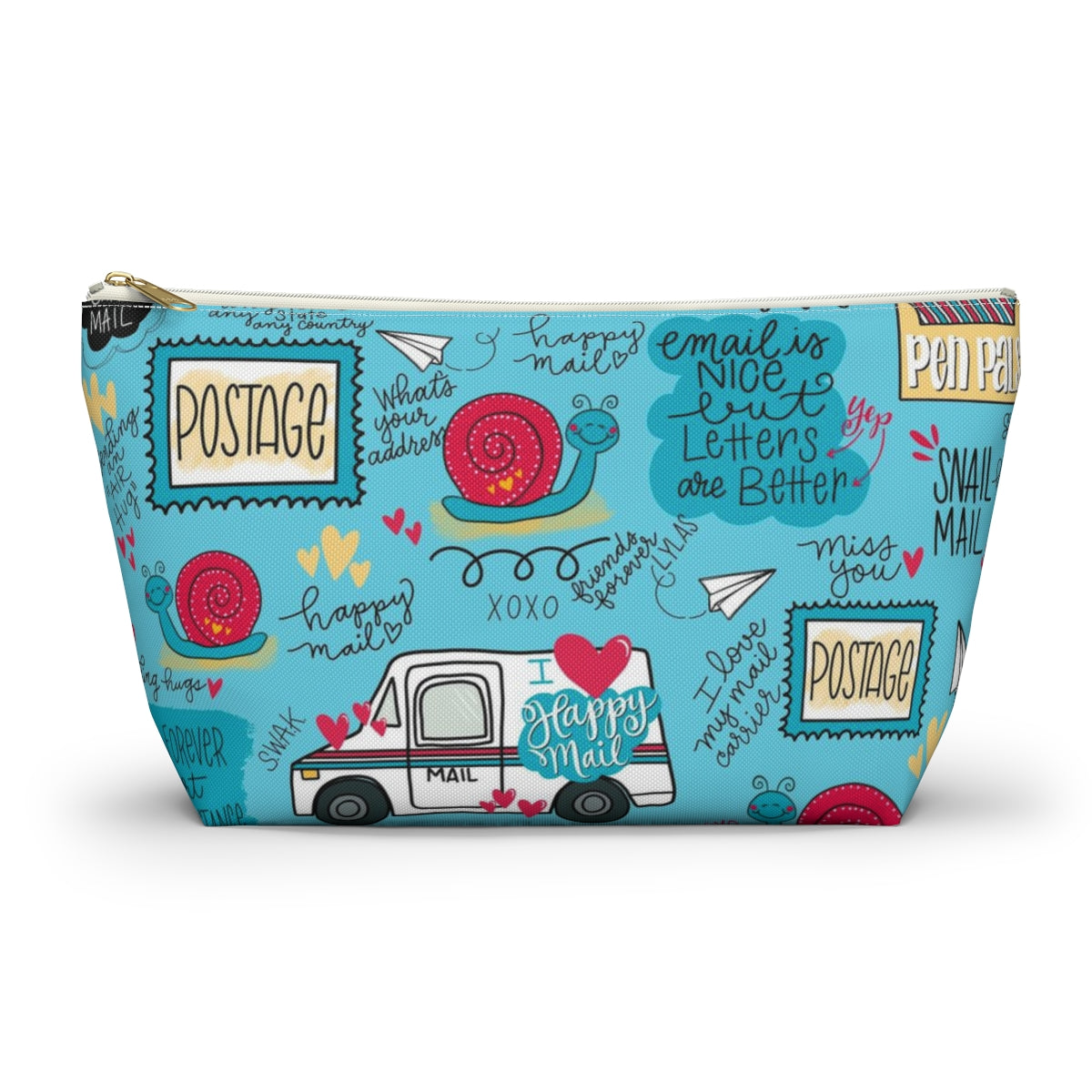 Happy Mail Accessory Pouch w Wide bottom