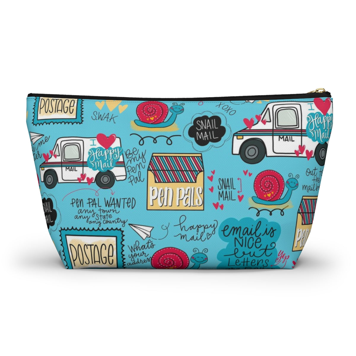 Happy Mail Accessory Pouch w Wide bottom