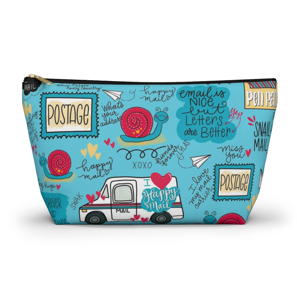 Happy Mail Accessory Pouch w Wide bottom