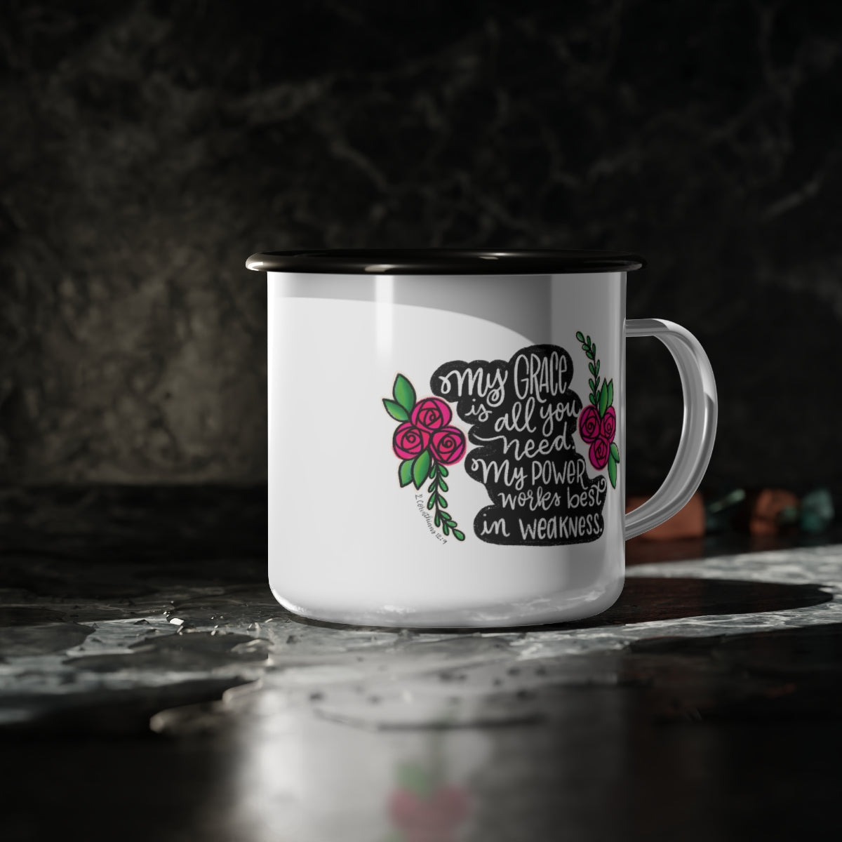 Scripture Enamel Camp Cup